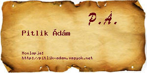 Pitlik Ádám névjegykártya
